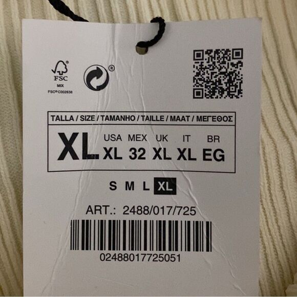 Zara Cream Bodysuit Knit Cut Out Halter Neck Size XL - Picture 9 of 9